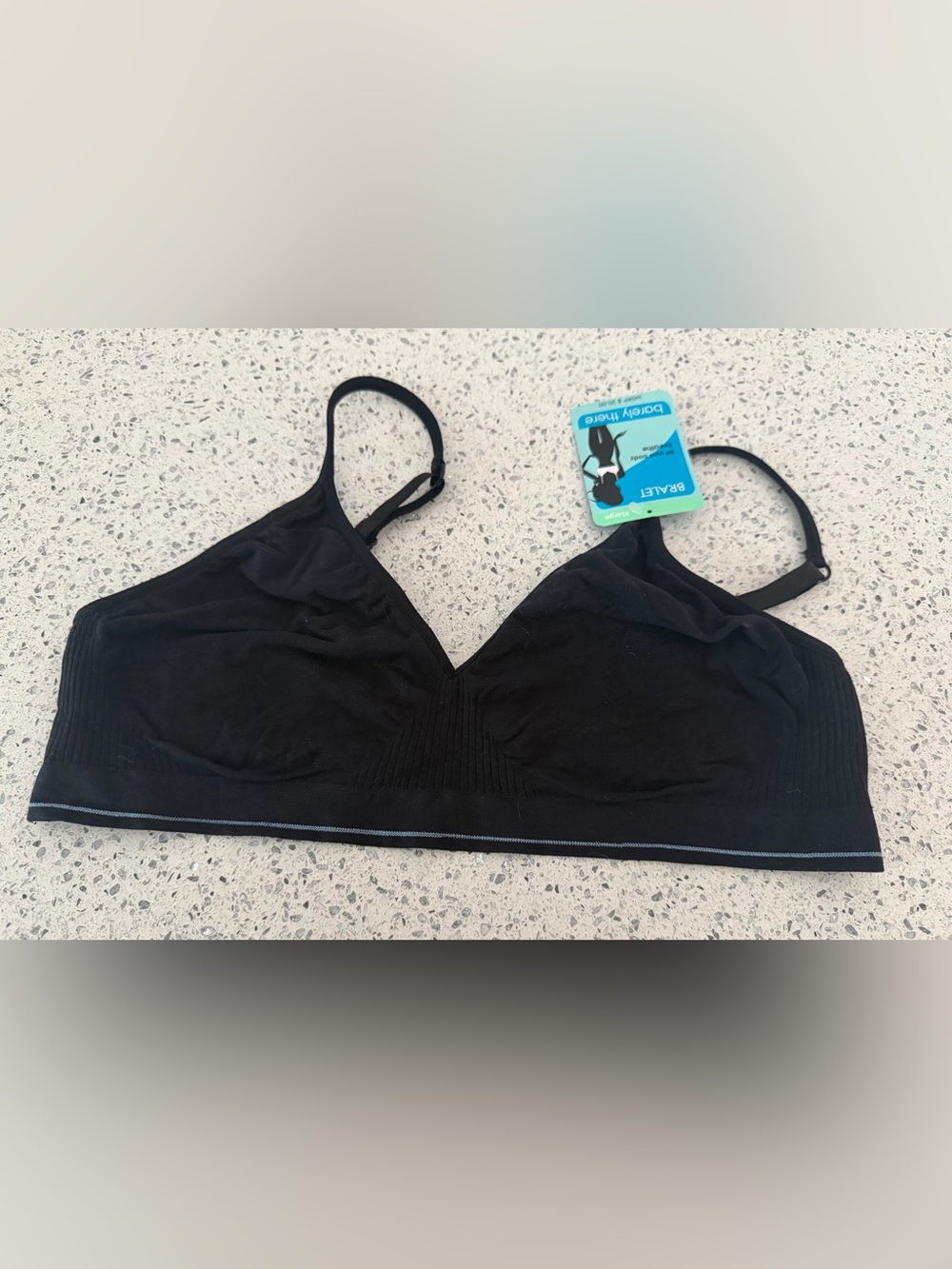 barely there Black Wireless Bralette with V-Neck